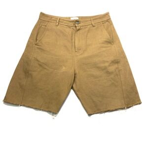Raey Chino Shorts Mens Medium Brown 100% Cotton Slash Pockets Zip Fly Flat Front